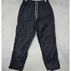 VTG Foot Locker Track Pants Men's Sz XL Black Ankle Zip Lined Elastic Waist Y2K